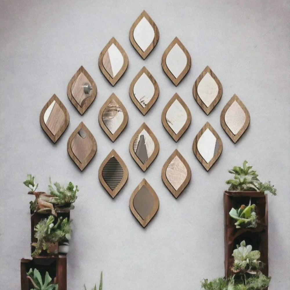 Espelhos Decorativos Boho Gota para Parede em sala decorada