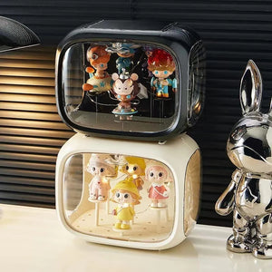 Expositor com LED para Miniaturas e Blind Box valorizando a decoração com luz