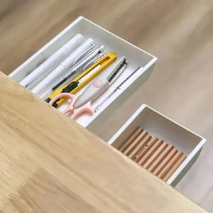 Gaveta Oculta Adesiva para Mesa e Escritório com detalhe de textura e acabamento