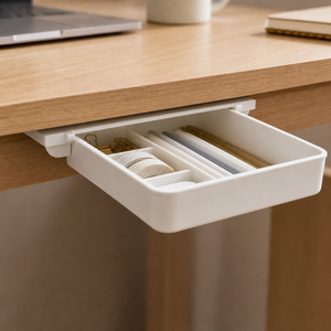 Gaveta Oculta Adesiva para Mesa e Escritório com detalhe funcional do produto - Viorenna