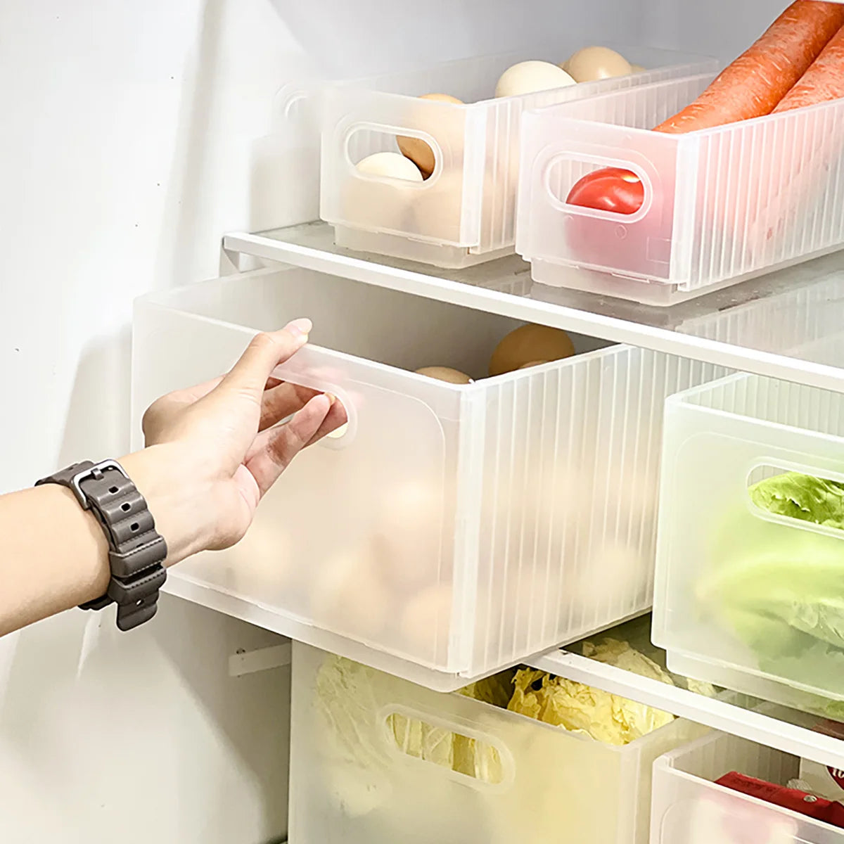 Gaveta Organizadora para Frutas e Verduras em geladeira organizada