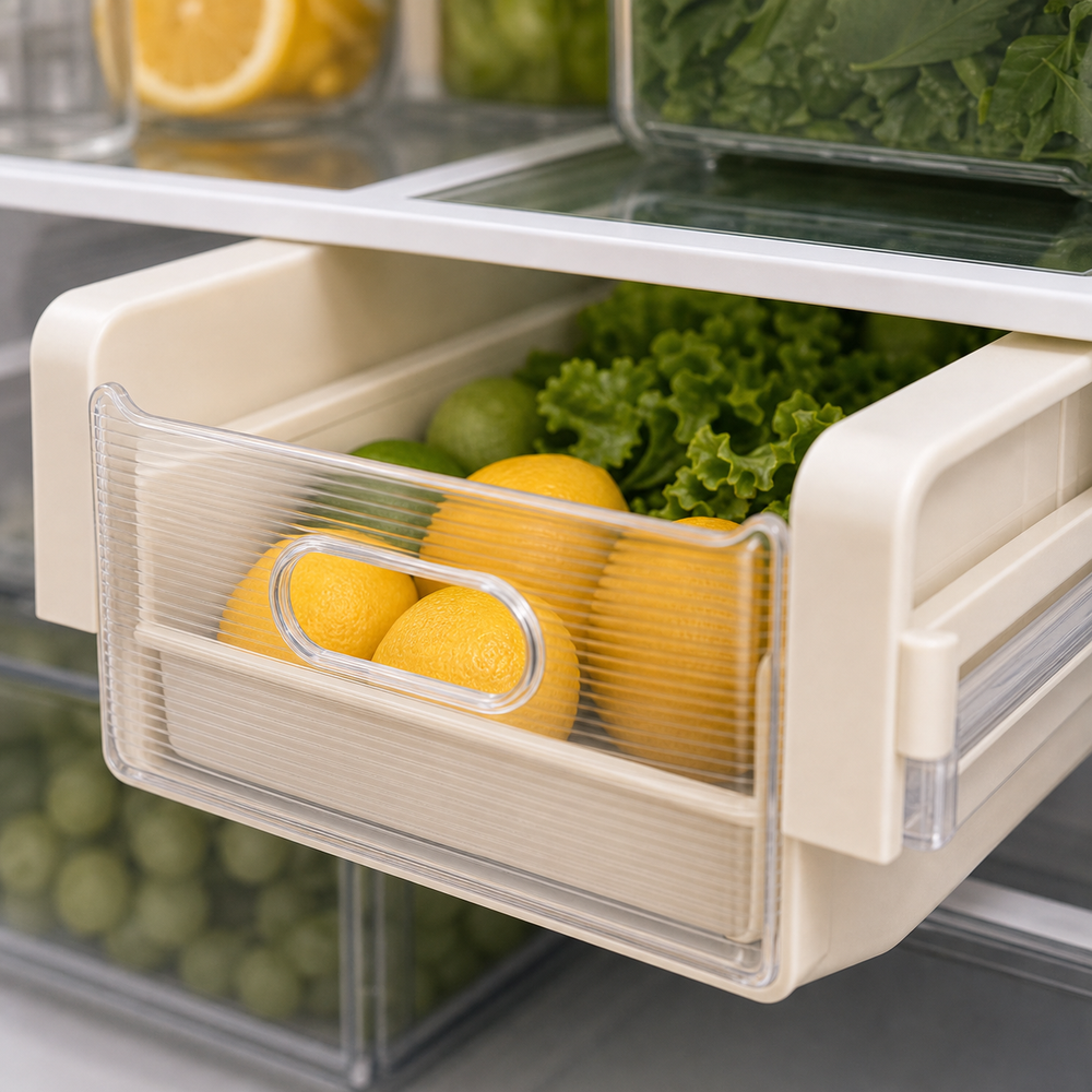 Gaveta Organizadora para Frutas e Verduras em imagem close material premium - Viorenna