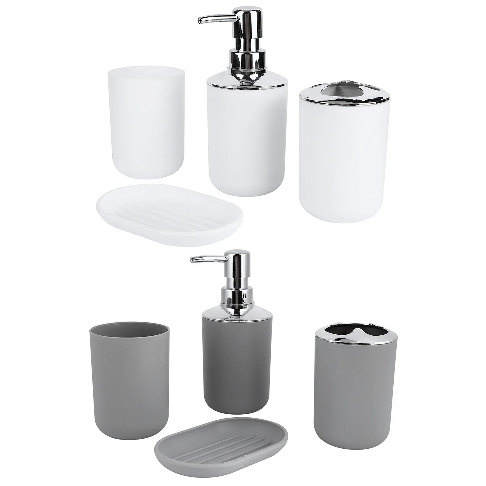 Kit Banheiro com Dispenser e Porta Escovas em banheiro ou lavabo