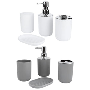 Kit Banheiro com Dispenser e Porta Escovas em banheiro ou lavabo