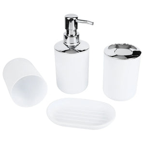 Kit Banheiro com Dispenser e Porta Escovas em banheiro ou lavabo