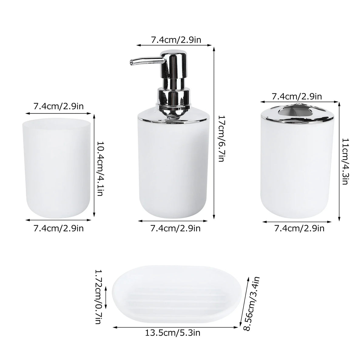 Kit Banheiro com Dispenser e Porta Escovas em banheiro ou lavabo
