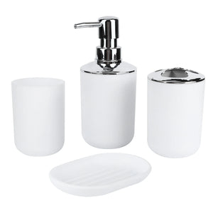 Kit Banheiro com Dispenser e Porta Escovas em banheiro ou lavabo