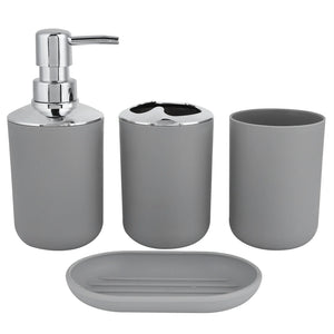 Kit Banheiro com Dispenser e Porta Escovas em banheiro ou lavabo