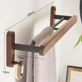 Kit de Acessórios para Banheiro em Madeira e Preto Fosco em banheiro ou lavabo