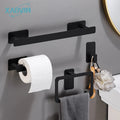 Kit de Acessórios para Banheiro Preto Fosco sem Furo em banheiro ou lavabo
