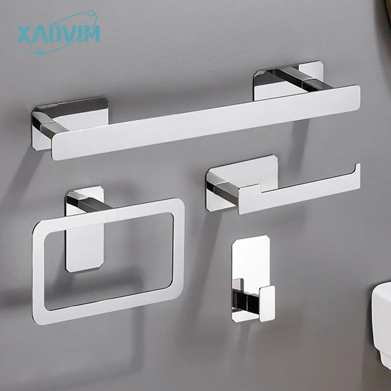 Kit de Acessórios para Banheiro Preto Fosco sem Furo em banheiro ou lavabo