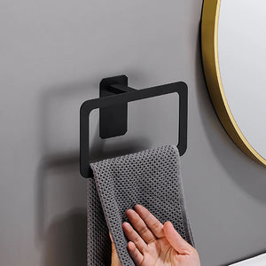 Kit de Acessórios para Banheiro Preto Fosco sem Furo em banheiro ou lavabo