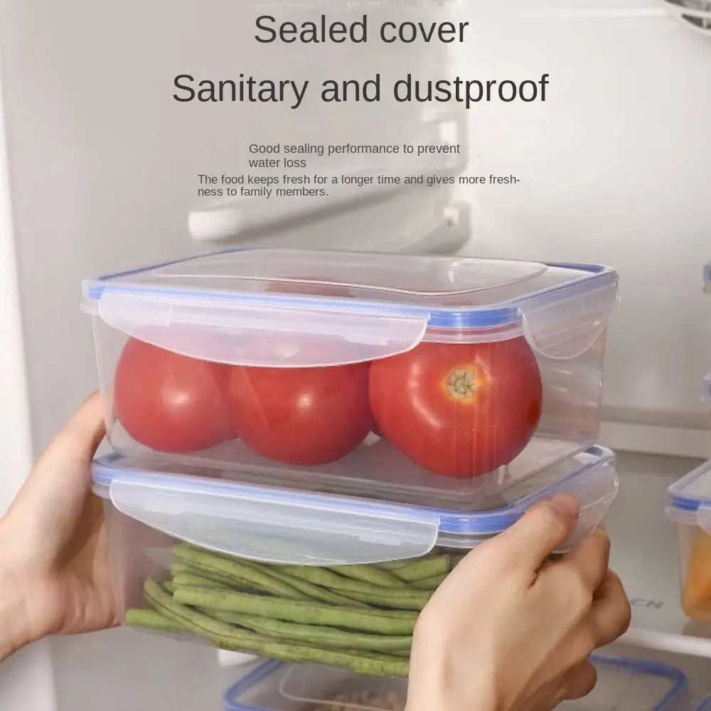 Kit de Potes Herméticos Retangulares com Tampa armazenando alimentos