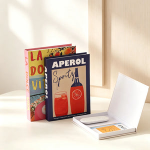 Livros Decorativos com Caixa para Sala e Aparador no cantinho do café