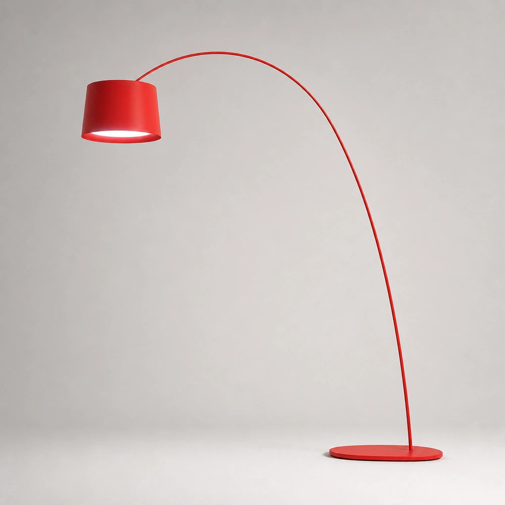 Luminária de chão em arco na variante Vermelho