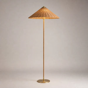 Luminária de chão wabi-sabi isolada sobre fundo neutro