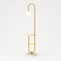 Luminária na variante Dourado com Mesa em Mármore e Luz Quente