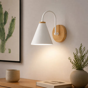 Luminária de parede metal minimalista em escala real no ambiente