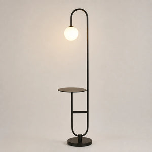 Luminária na variante Preto com Mesa em Ferro e Luz Quente