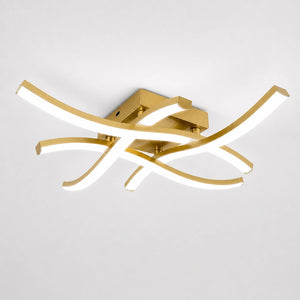 Luminária de teto na variante Dourado com três temperaturas de luz