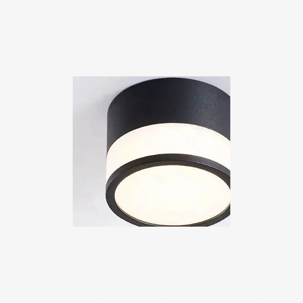 Luminária de teto LED preta 9W com luz natural 4000K