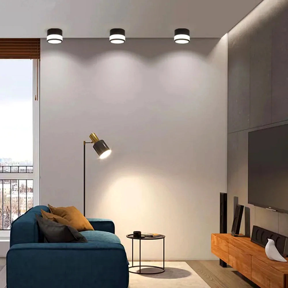 Luminária de teto LED de sobrepor usada na iluminação da sala