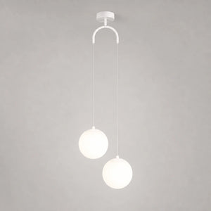 Lustre pendente na variante Branco com 2 luminárias