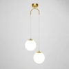 Lustre pendente na variante Dourado com 2 luminárias