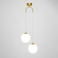 Lustre pendente na variante Dourado com 2 luminárias
