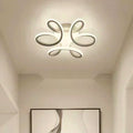 Lustre floral branco de 24 cm na variante Luz Amarela