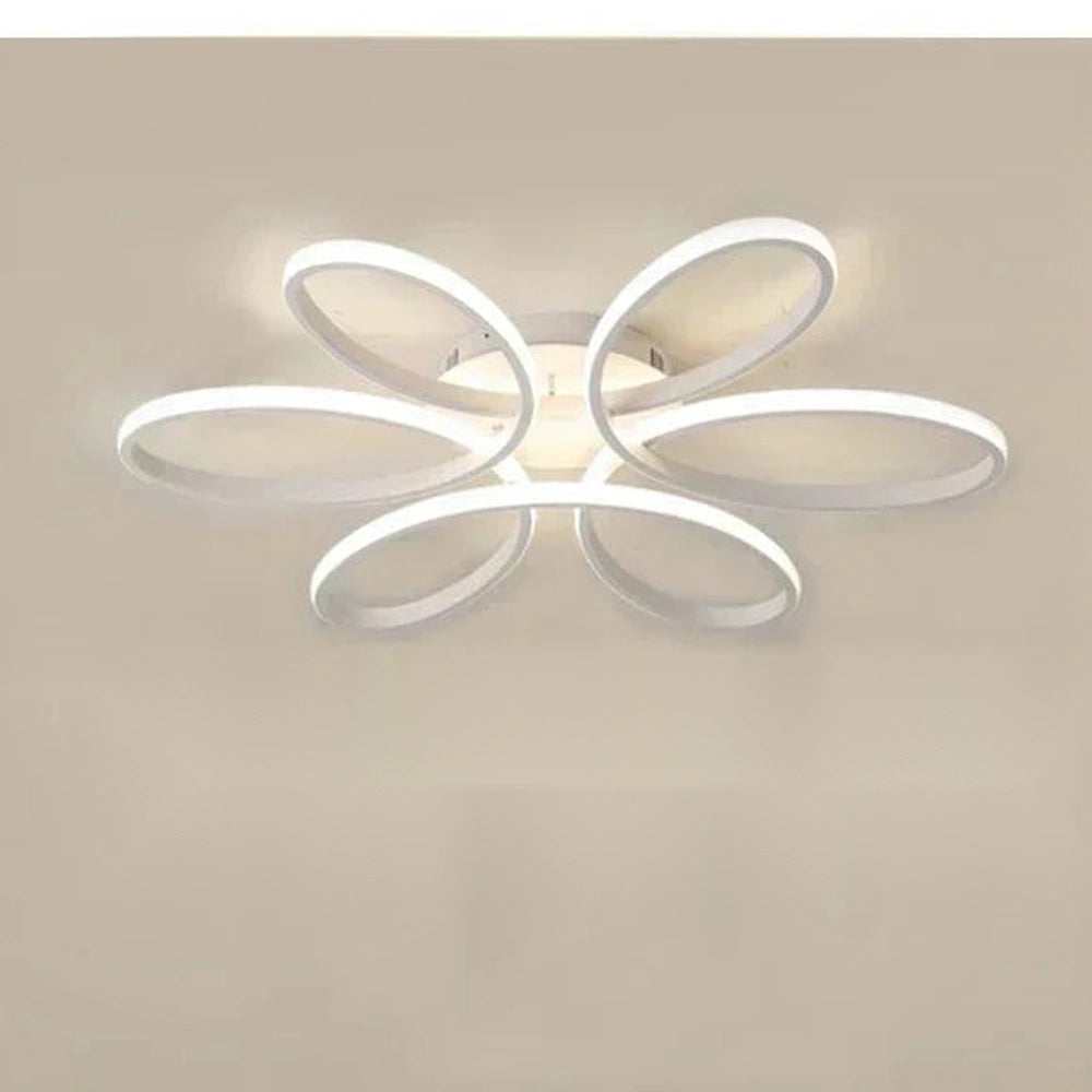Lustre floral branco de 58 cm na variante Luz Branca
