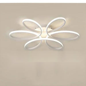 Lustre floral branco de 58 cm na variante Luz Branca