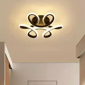 Lustre floral preto de 24 cm na variante Luz Amarela