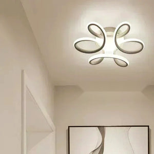 Lustre LED floral branco de 24 cm isolado sobre fundo neutro