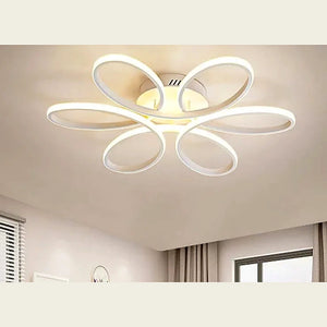 Lustre LED floral com base e componentes reais de instalação isolados