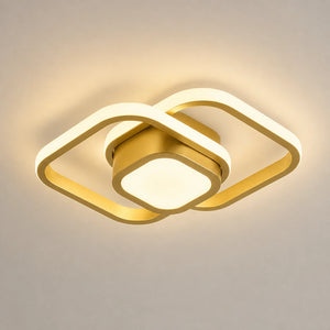 Lustre LED de teto moderno na variante Dourado Quadrado sobre fundo controlado