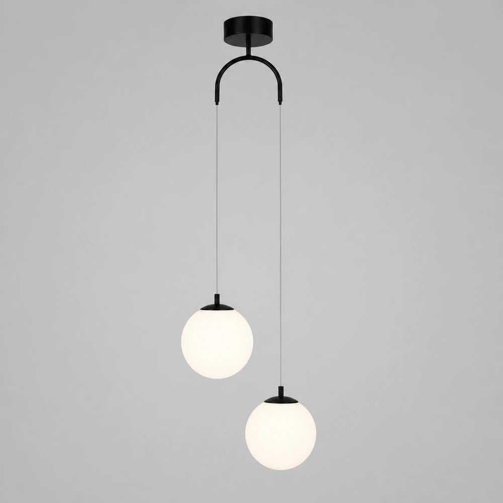 Lustre pendente na variante Preto com 2 luminárias