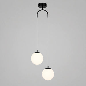 Lustre pendente na variante Preto com 2 luminárias