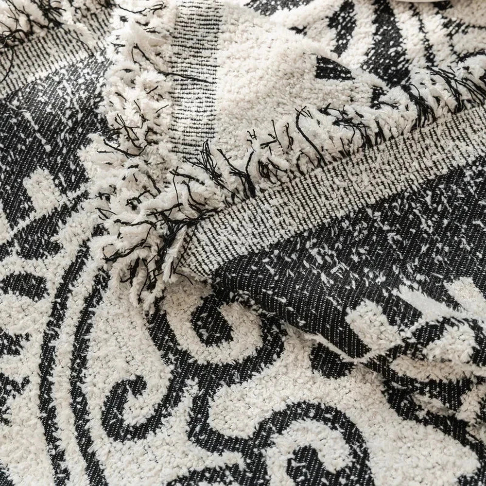 Textura felpuda 500gsm e padrão ornamental da manta para sofá