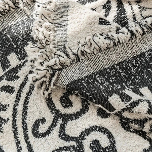 Textura felpuda 500gsm e padrão ornamental da manta para sofá