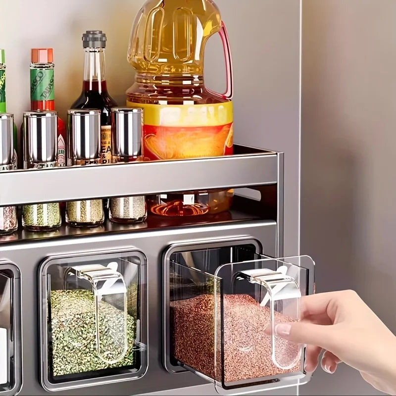 Organizador de Cozinha com Porta Temperos de Parede com detalhe de textura e acabamento