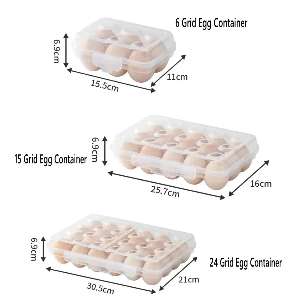 Organizador de Ovos com Tampa para Geladeira com alimentos armazenados