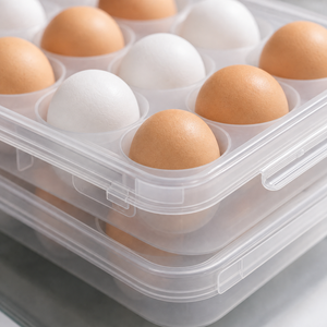 Organizador de Ovos com Tampa para Geladeira em imagem close material premium - Viorenna