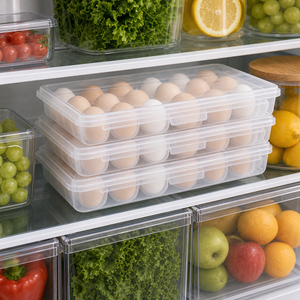 Organizador de Ovos com Tampa para Geladeira em imagem cena complementar premium - Viorenna