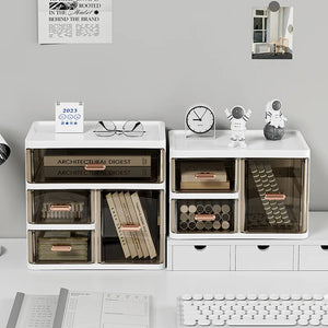 Organizador de Skincare e Maquiagem com Gavetas com detalhe de textura e acabamento