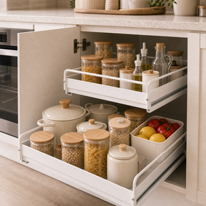 Organizador Deslizante para Armário de Cozinha em imagem cena complementar premium - Viorenna