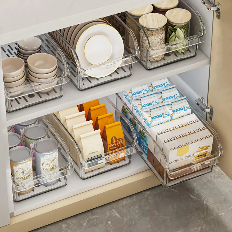 Organizador Transparente para Geladeira com detalhe de textura e acabamento