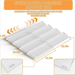Porta Temperos Acrílico para Gaveta Expansível com temperos organizados