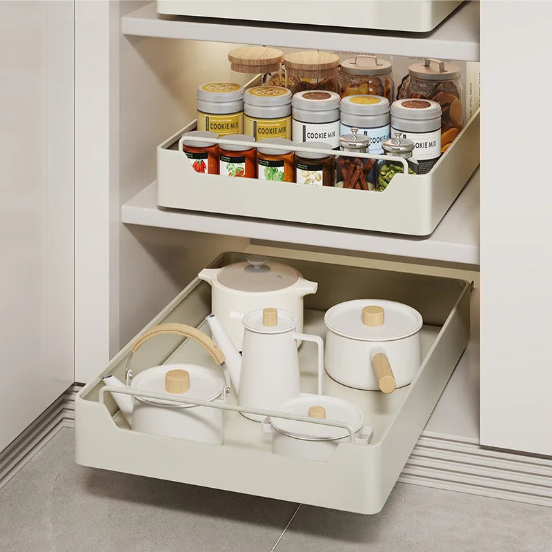 Porta Temperos Deslizante em Metal para Armário em cozinha organizada