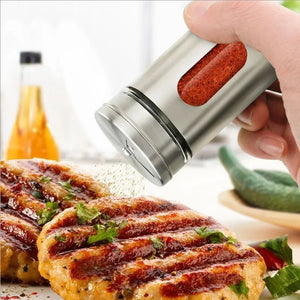 Porta Temperos Giratório em Inox para Bancada com temperos organizados